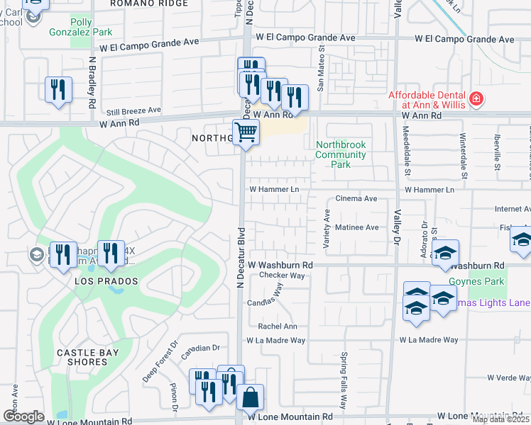 map of restaurants, bars, coffee shops, grocery stores, and more near 5316 Clover Blossom Court in North Las Vegas