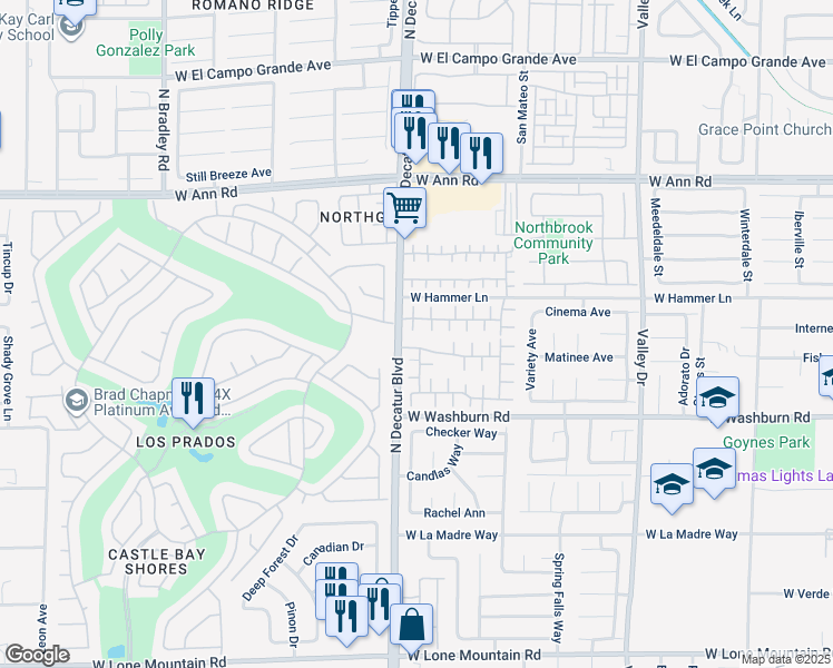 map of restaurants, bars, coffee shops, grocery stores, and more near 5316 Mum Court in North Las Vegas