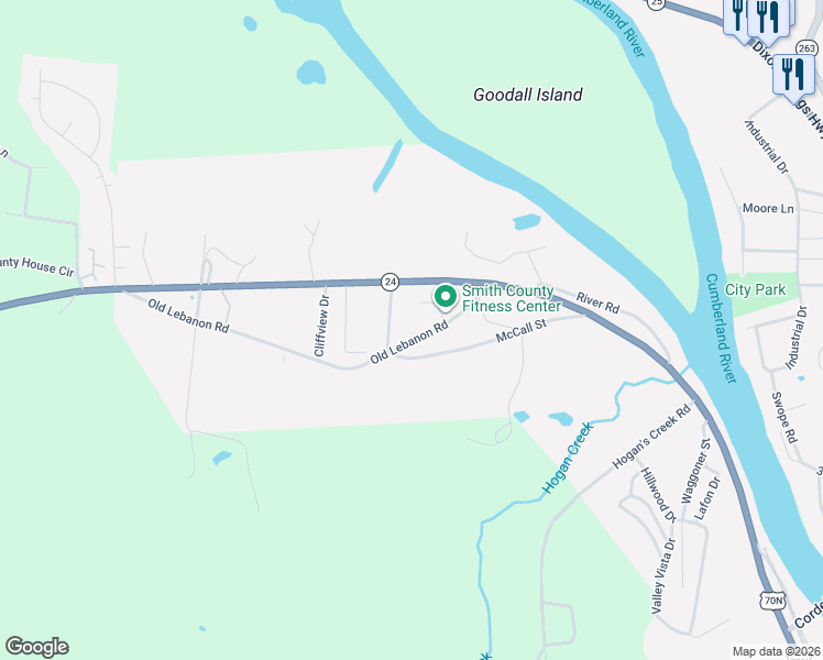 map of restaurants, bars, coffee shops, grocery stores, and more near 152 Old Lebanon Road in Carthage
