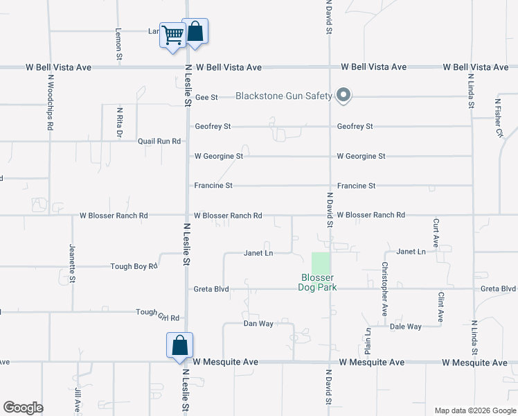 map of restaurants, bars, coffee shops, grocery stores, and more near 1740 West Blosser Ranch Road in Pahrump