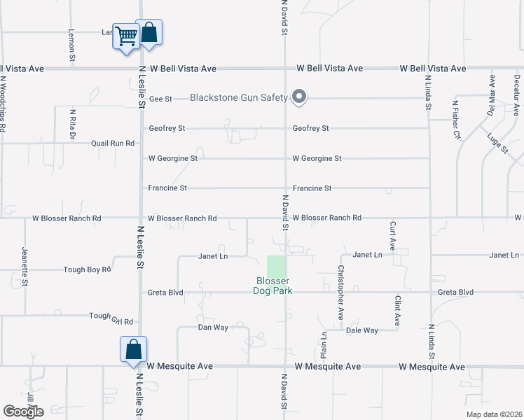 map of restaurants, bars, coffee shops, grocery stores, and more near 1580 West Blosser Ranch Road in Pahrump