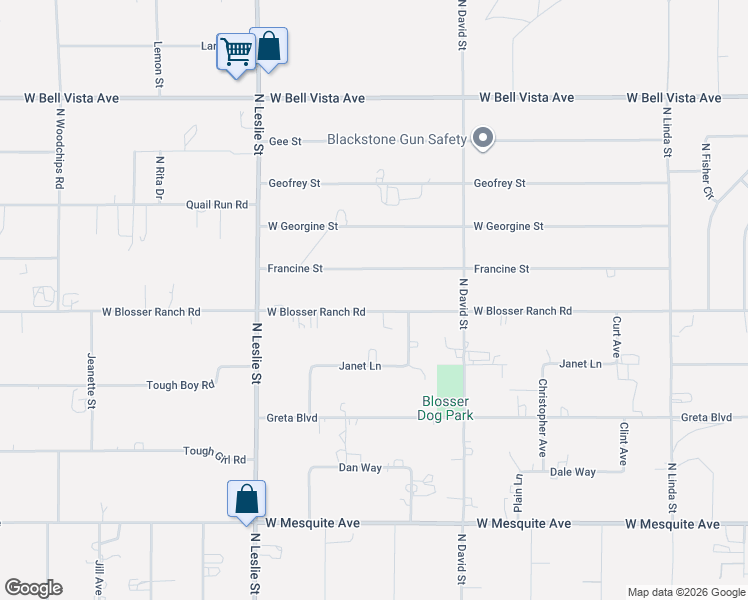 map of restaurants, bars, coffee shops, grocery stores, and more near 1740 West Blosser Ranch Road in Pahrump