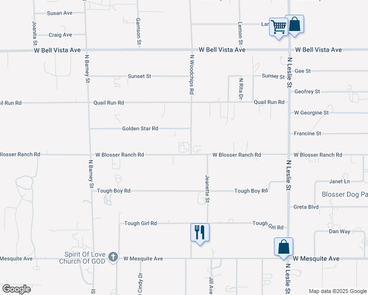 map of restaurants, bars, coffee shops, grocery stores, and more near 2510 North Woodchips Road in Pahrump
