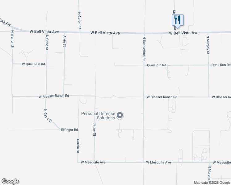 map of restaurants, bars, coffee shops, grocery stores, and more near 4170 West Blosser Ranch Road in Pahrump
