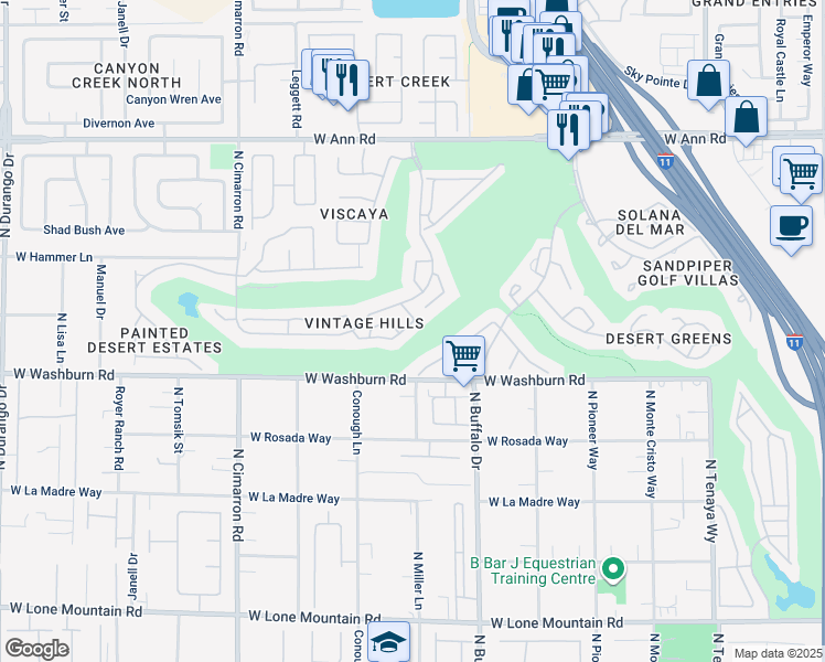 map of restaurants, bars, coffee shops, grocery stores, and more near 7741 Arnold Palmer Way in Las Vegas