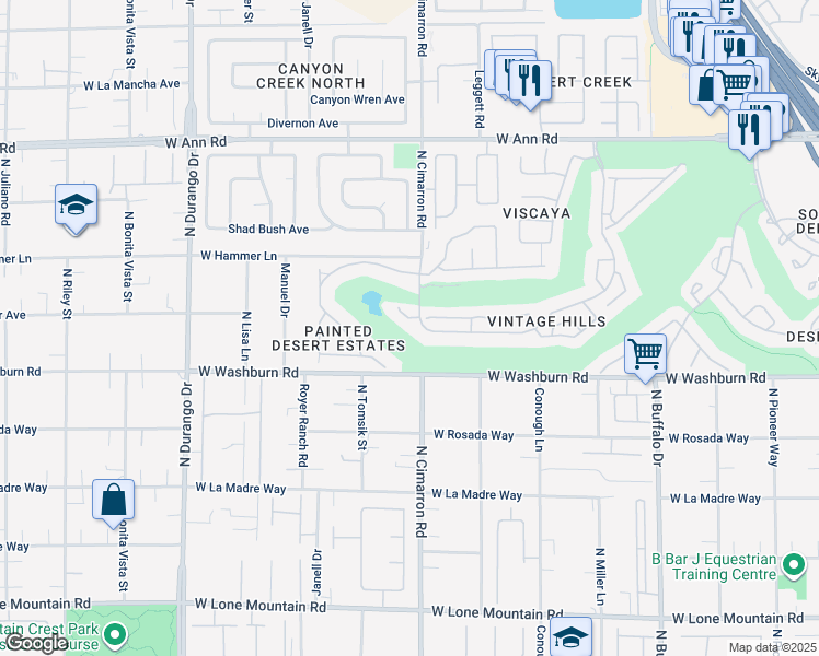 map of restaurants, bars, coffee shops, grocery stores, and more near 5305 Yellow Sage Circle in Las Vegas