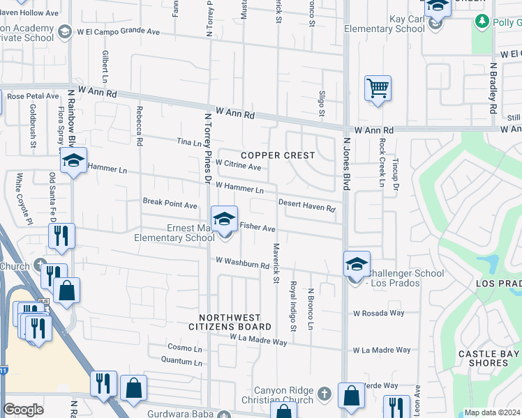map of restaurants, bars, coffee shops, grocery stores, and more near 6269 Desert Haven Road in Las Vegas