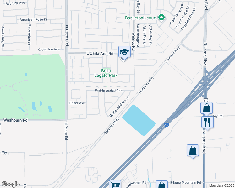 map of restaurants, bars, coffee shops, grocery stores, and more near 5321 Mountain Garland Lane in North Las Vegas