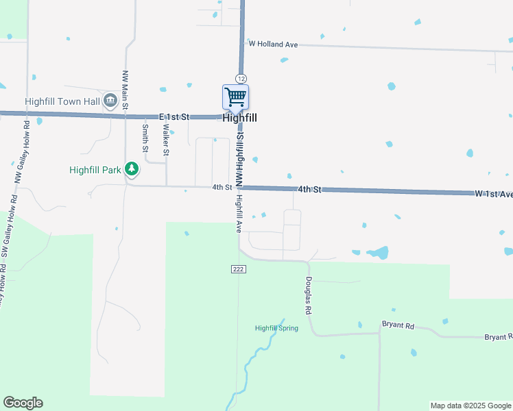 map of restaurants, bars, coffee shops, grocery stores, and more near 14387 4th Street in Siloam Springs