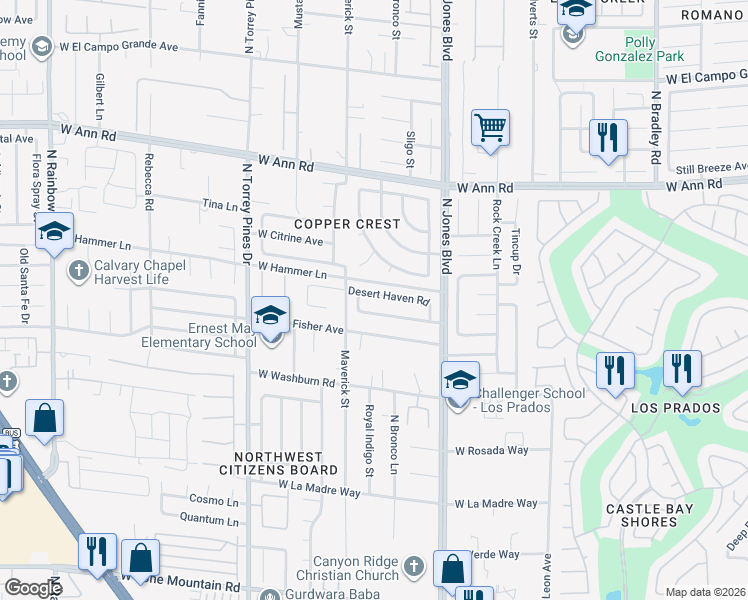 map of restaurants, bars, coffee shops, grocery stores, and more near 6149 Browning Way in Las Vegas