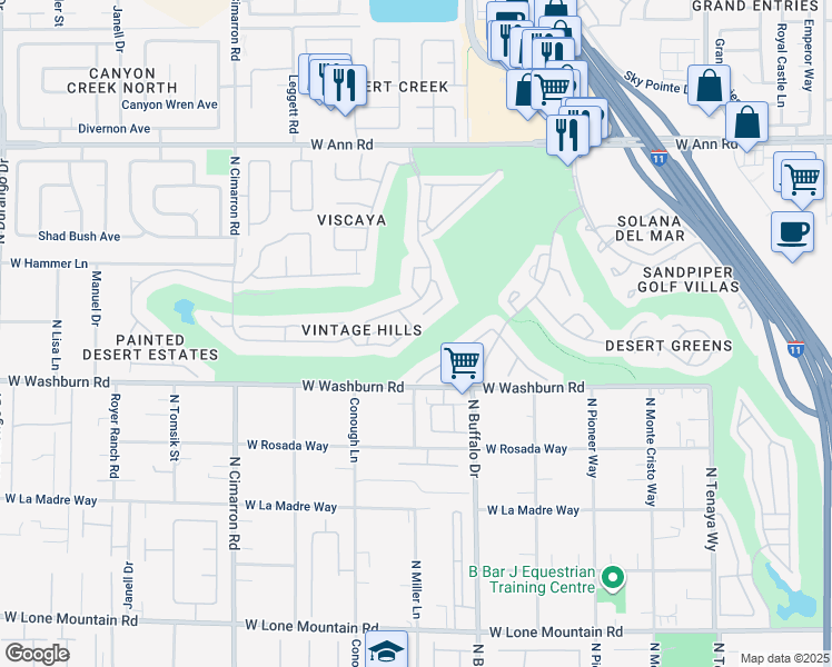 map of restaurants, bars, coffee shops, grocery stores, and more near 7733 Arnold Palmer Way in Las Vegas
