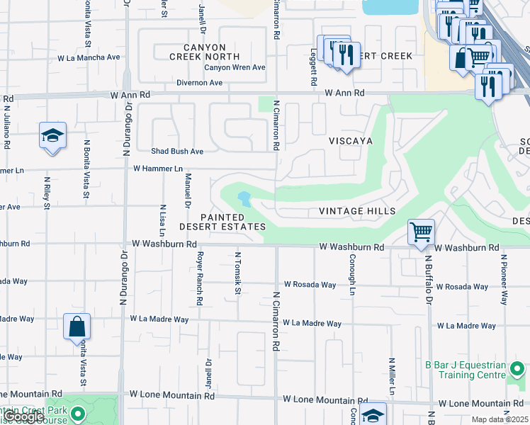 map of restaurants, bars, coffee shops, grocery stores, and more near 5309 Yellow Sage Circle in Las Vegas