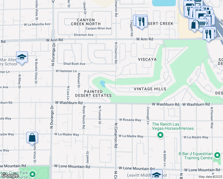 map of restaurants, bars, coffee shops, grocery stores, and more near 5309 Yellow Sage Circle in Las Vegas