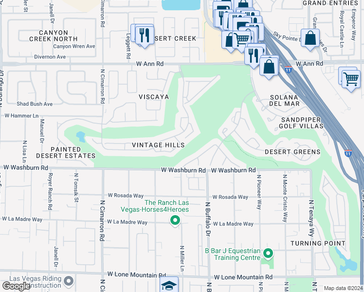 map of restaurants, bars, coffee shops, grocery stores, and more near 7733 Arnold Palmer Way in Las Vegas