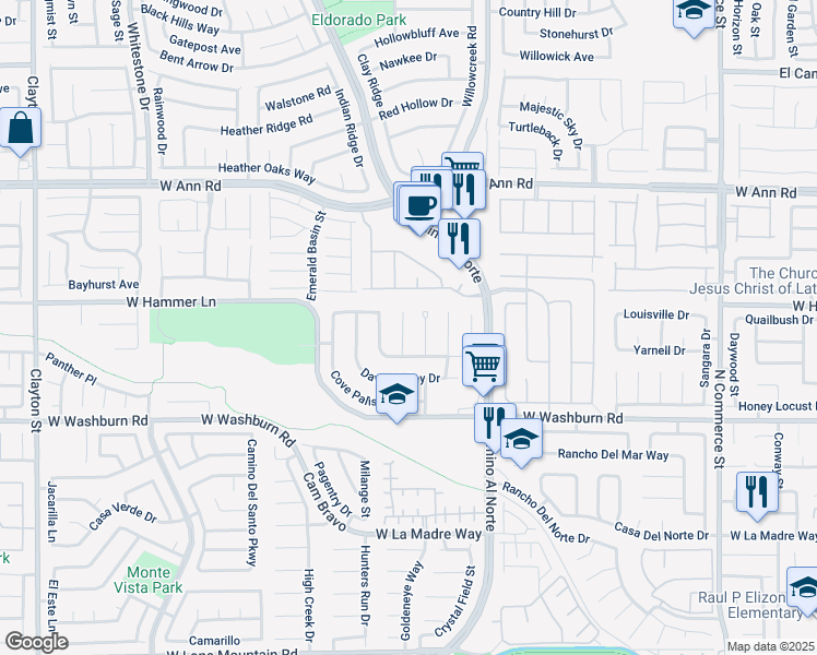 map of restaurants, bars, coffee shops, grocery stores, and more near 5322 Farley Feather Court in North Las Vegas