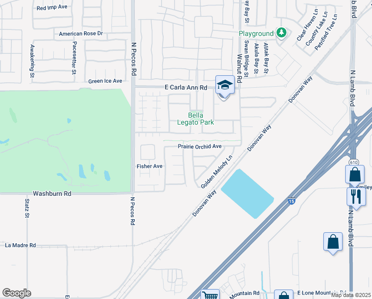 map of restaurants, bars, coffee shops, grocery stores, and more near 5332 Sweet William Street in North Las Vegas