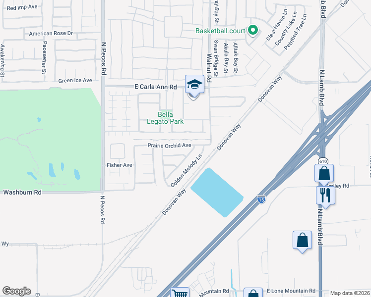 map of restaurants, bars, coffee shops, grocery stores, and more near 3787 Van Ness Avenue in North Las Vegas