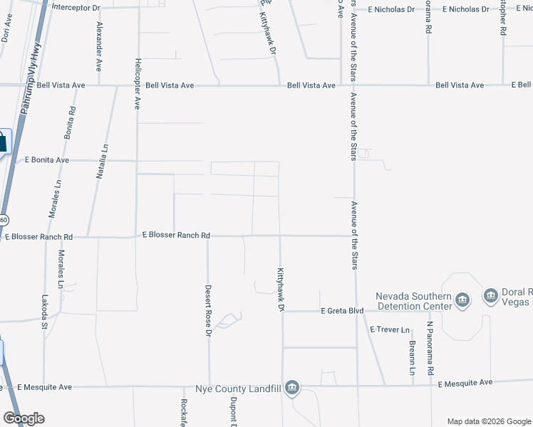 map of restaurants, bars, coffee shops, grocery stores, and more near 2590 Nadine Court in Pahrump