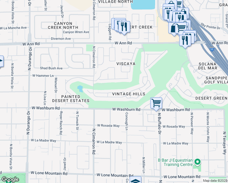 map of restaurants, bars, coffee shops, grocery stores, and more near 7844 Ben Hogan Drive in Las Vegas