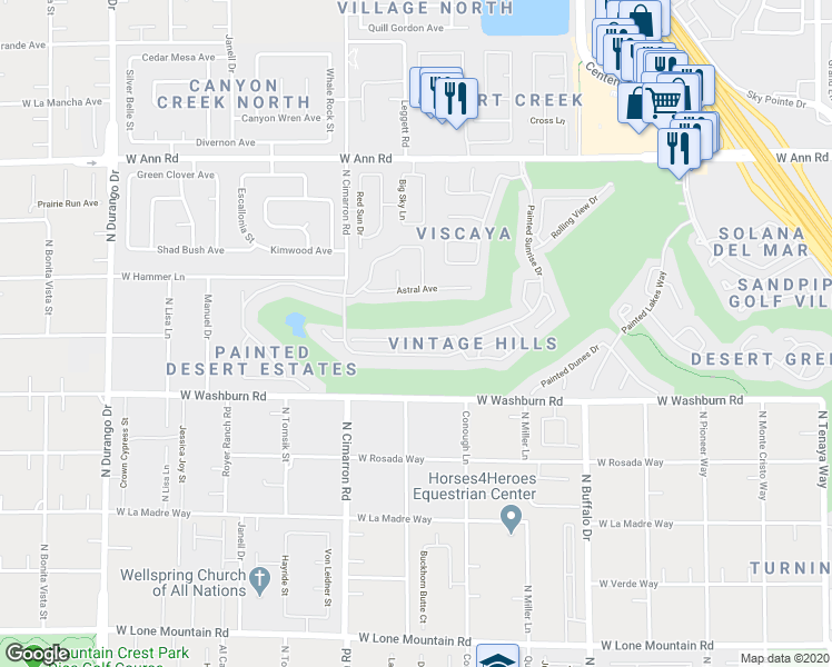 map of restaurants, bars, coffee shops, grocery stores, and more near 7848 Ben Hogan Drive in Las Vegas