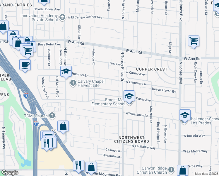 map of restaurants, bars, coffee shops, grocery stores, and more near 6420 Break Point Avenue in Las Vegas