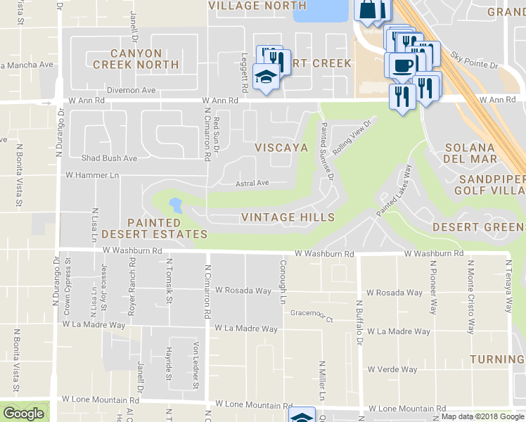 map of restaurants, bars, coffee shops, grocery stores, and more near 7832 Ben Hogan Drive in Las Vegas