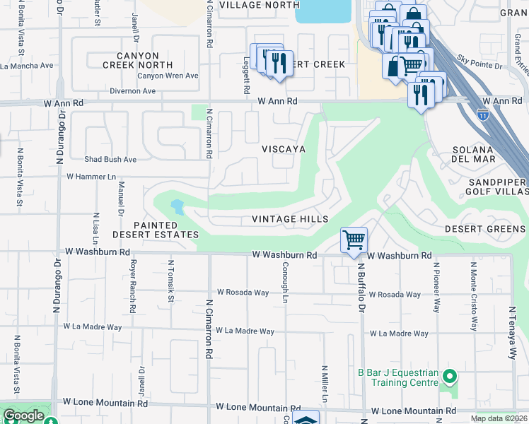 map of restaurants, bars, coffee shops, grocery stores, and more near 7832 Ben Hogan Drive in Las Vegas
