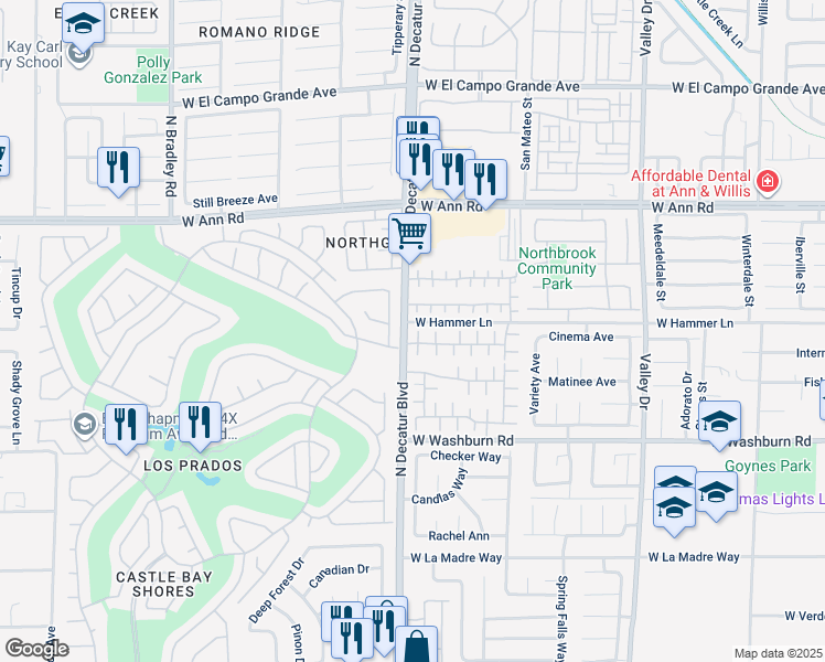 map of restaurants, bars, coffee shops, grocery stores, and more near 5347 Lattice Court in North Las Vegas