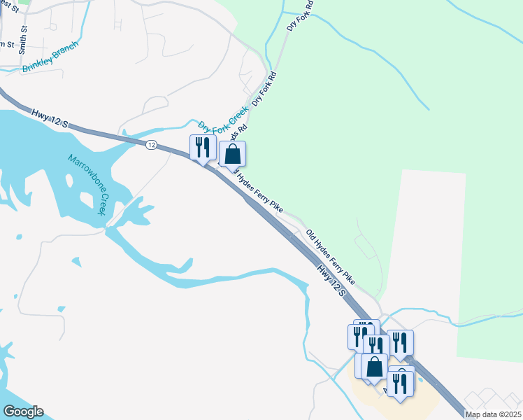 map of restaurants, bars, coffee shops, grocery stores, and more near 1331 Tennessee 12 in Ashland City