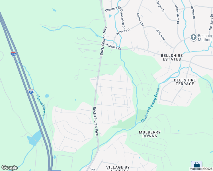 map of restaurants, bars, coffee shops, grocery stores, and more near 1528 Brick Drive in Nashville