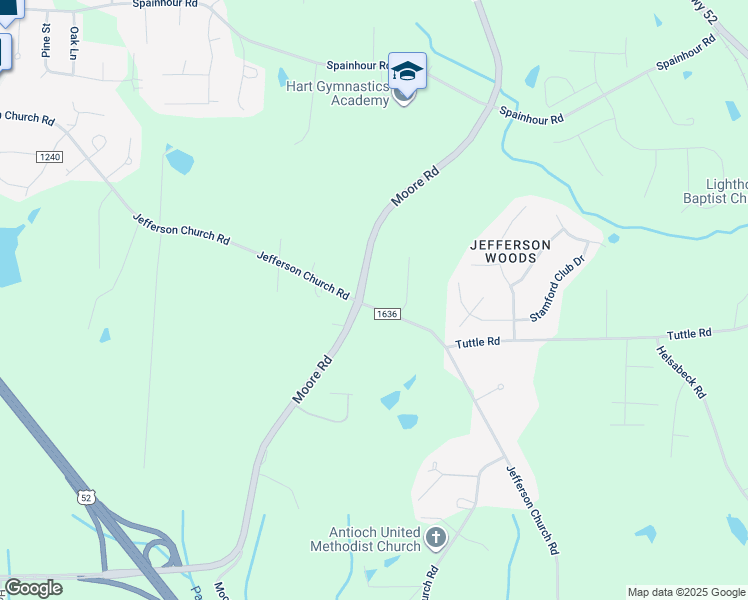 map of restaurants, bars, coffee shops, grocery stores, and more near 9275 Jefferson Church Road in Tobaccoville
