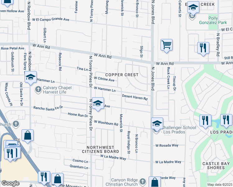 map of restaurants, bars, coffee shops, grocery stores, and more near in Las Vegas