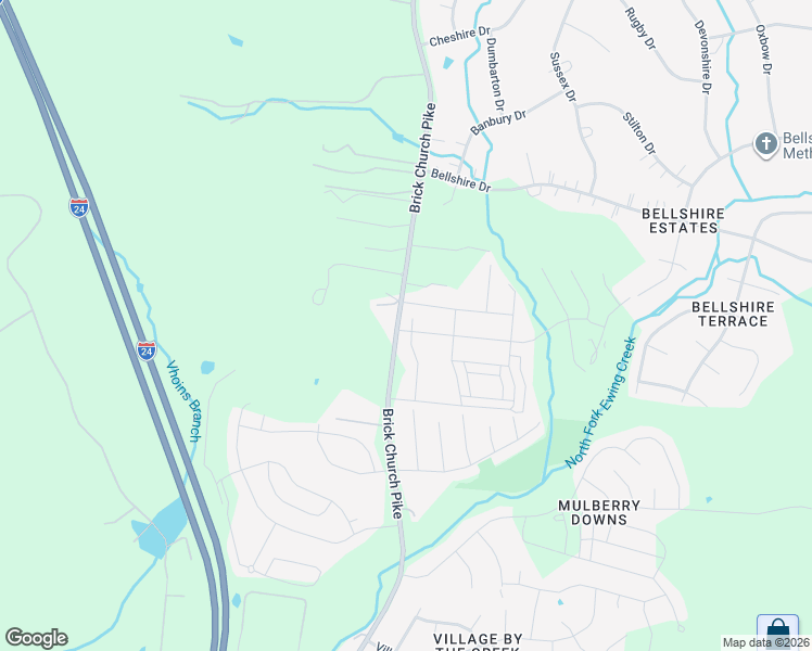 map of restaurants, bars, coffee shops, grocery stores, and more near 3551 Brick Church Pike in Nashville