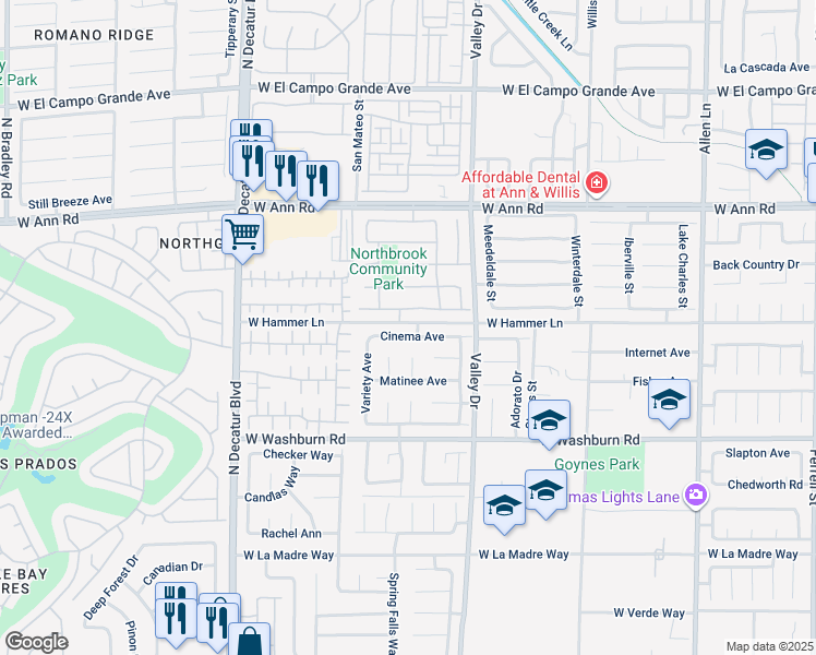 map of restaurants, bars, coffee shops, grocery stores, and more near 4349 Scarlet Sea Avenue in North Las Vegas