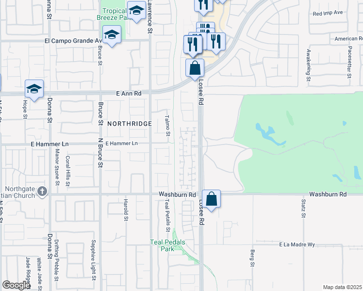 map of restaurants, bars, coffee shops, grocery stores, and more near 5377 Brazelton Street in North Las Vegas
