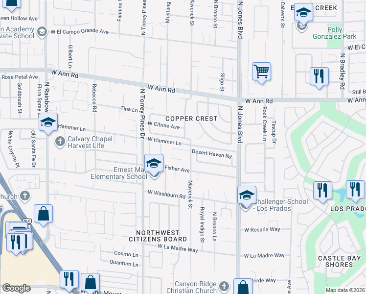 map of restaurants, bars, coffee shops, grocery stores, and more near 6208 Desert Haven Road in Las Vegas