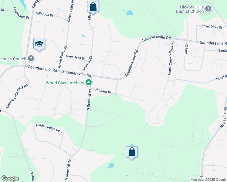 map of restaurants, bars, coffee shops, grocery stores, and more near 2104 Deerfield Drive in Mount Juliet