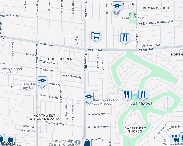 map of restaurants, bars, coffee shops, grocery stores, and more near 5909 April Lane in Las Vegas