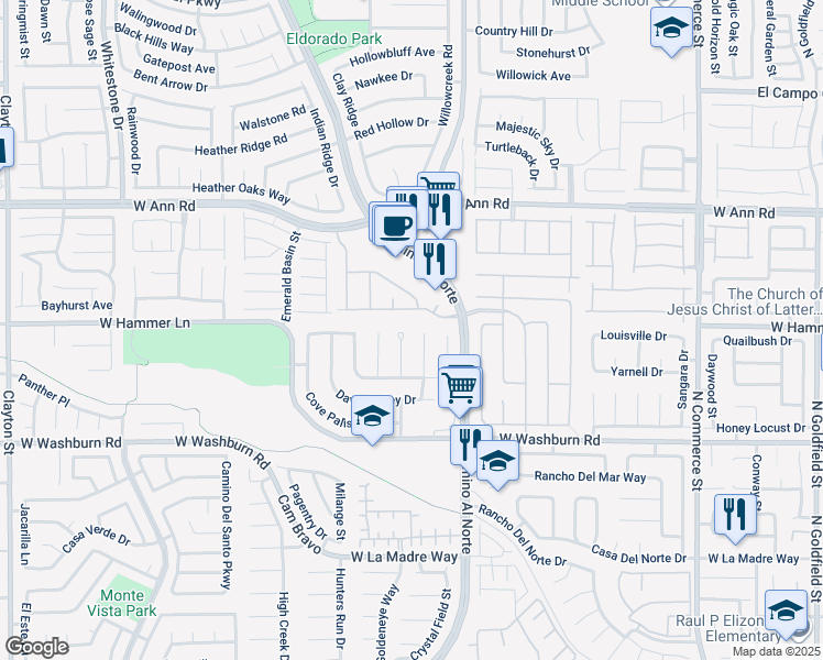 map of restaurants, bars, coffee shops, grocery stores, and more near 5334 Kadena Garden Court in North Las Vegas
