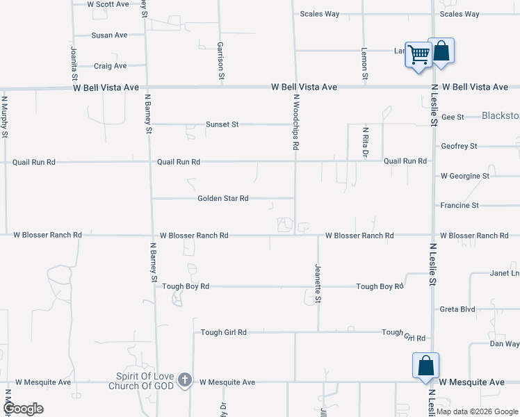map of restaurants, bars, coffee shops, grocery stores, and more near 2911 Golden Star Road in Pahrump