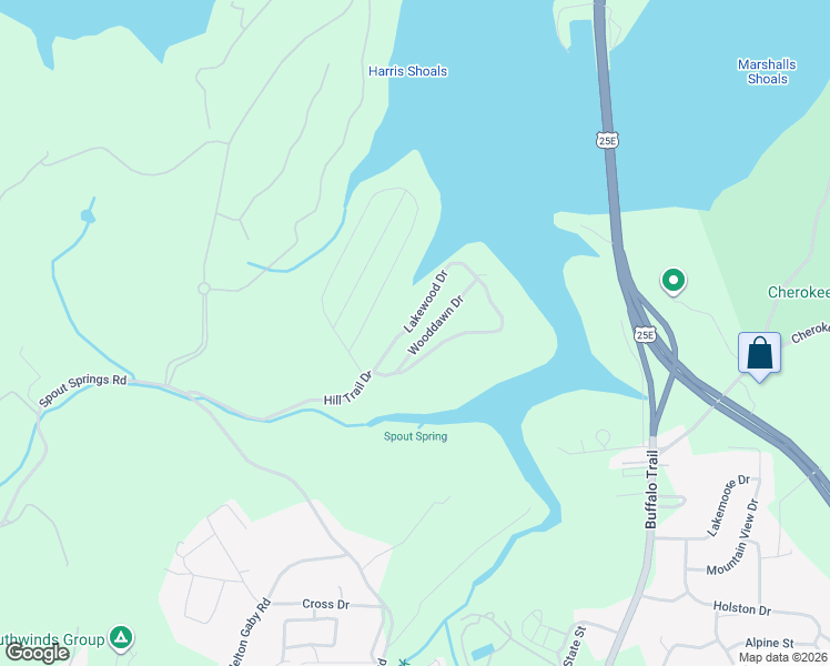 map of restaurants, bars, coffee shops, grocery stores, and more near 1864 Lakewood Drive in Morristown