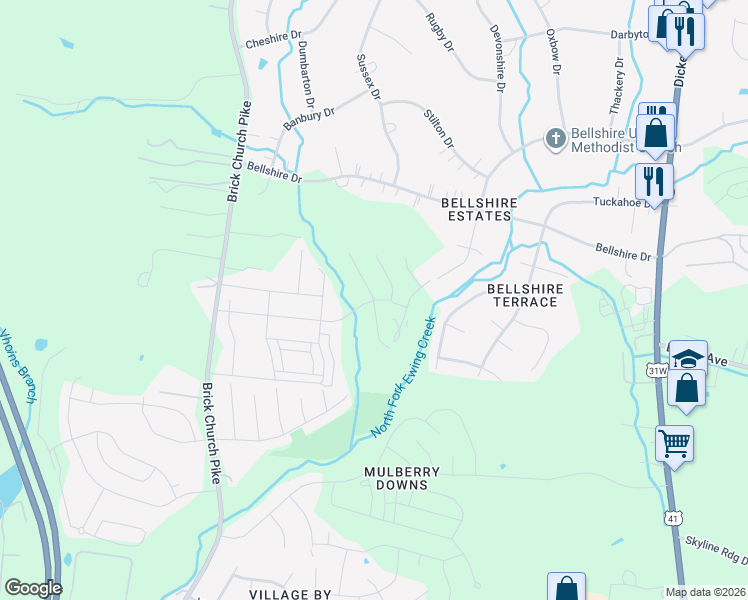 map of restaurants, bars, coffee shops, grocery stores, and more near Solomon Lane in Nashville