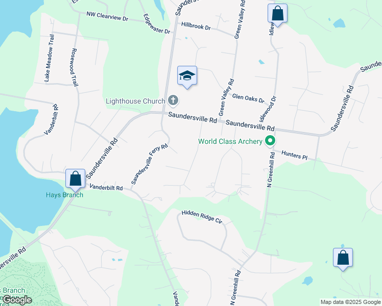 map of restaurants, bars, coffee shops, grocery stores, and more near 288 Saundersville Ferry Road in Mt. Juliet