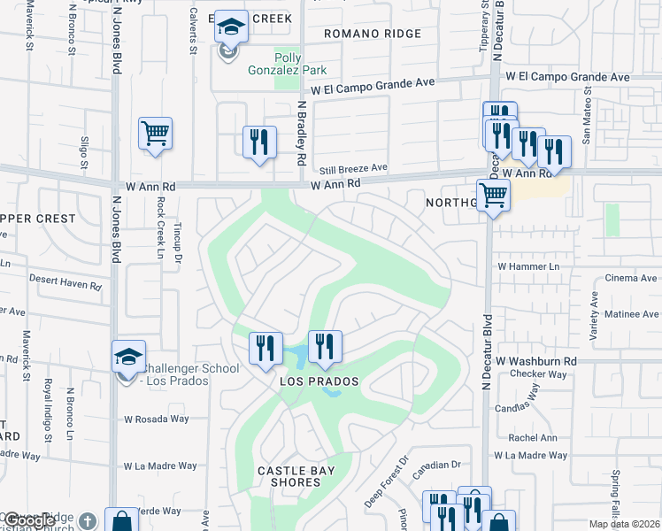 map of restaurants, bars, coffee shops, grocery stores, and more near 5413 Coral Gables Drive in Las Vegas