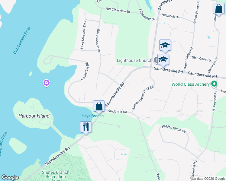 map of restaurants, bars, coffee shops, grocery stores, and more near 309 Oak Meadow Lane in Mt. Juliet
