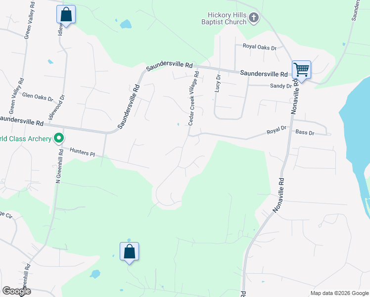 map of restaurants, bars, coffee shops, grocery stores, and more near 1041 Cedar Creek Village Road in Mt. Juliet