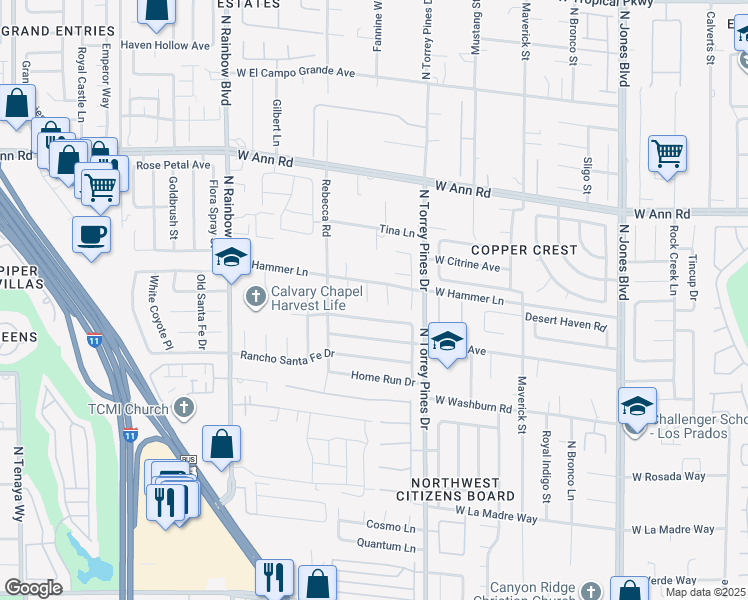 map of restaurants, bars, coffee shops, grocery stores, and more near 5356 Riverboat Court in Las Vegas