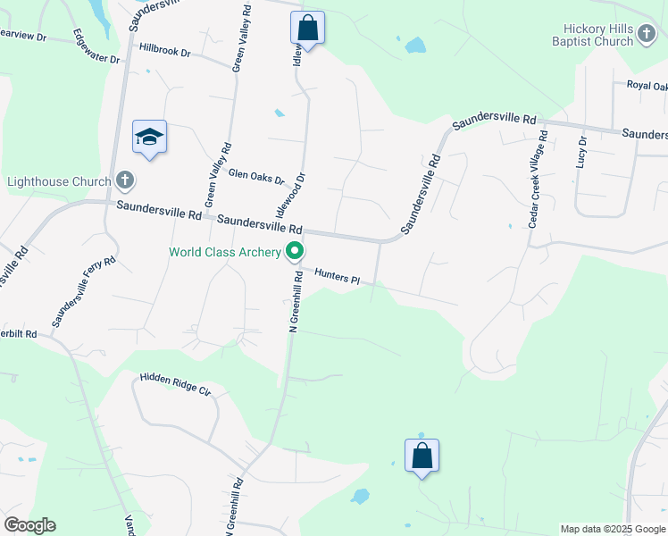 map of restaurants, bars, coffee shops, grocery stores, and more near 2005 Hunters Place in Mt. Juliet