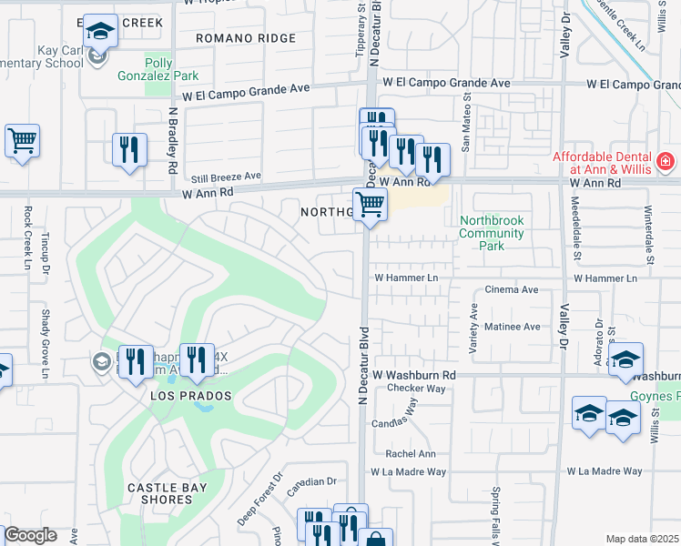 map of restaurants, bars, coffee shops, grocery stores, and more near 4824 Lawnwood Court in Las Vegas
