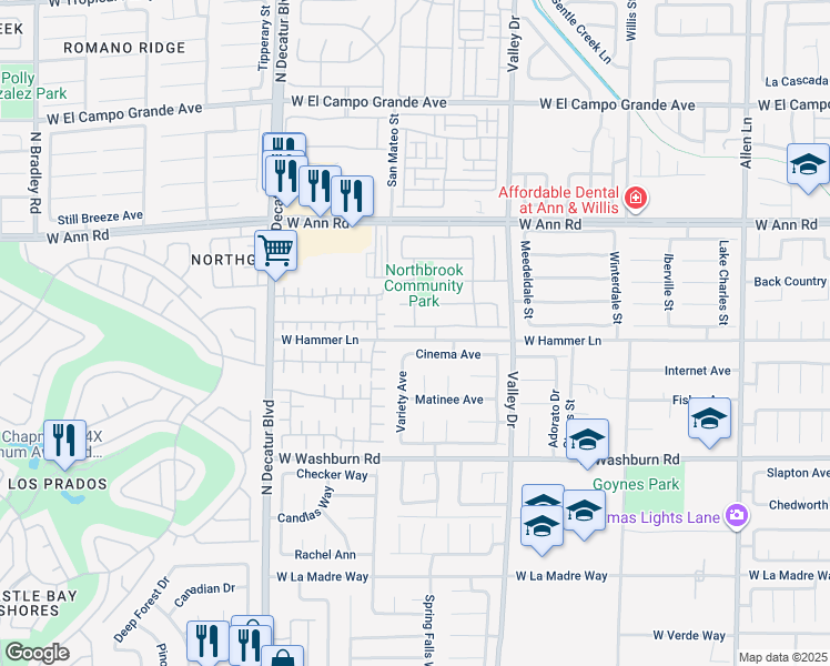 map of restaurants, bars, coffee shops, grocery stores, and more near 4435 Scarlet Sea Avenue in North Las Vegas